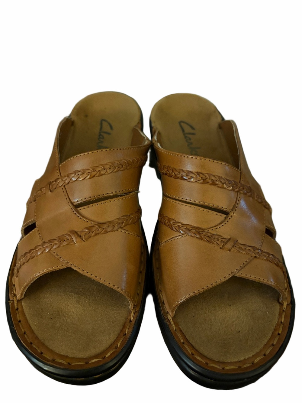 Clark’s comfort collection leather mule Women’s sandals brown size 7